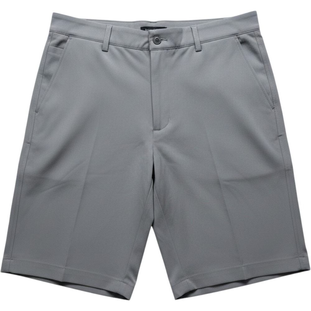 Dunning Mens Gray Performance Golf Shorts Size 33 Flat Front Tech Stretch Sport